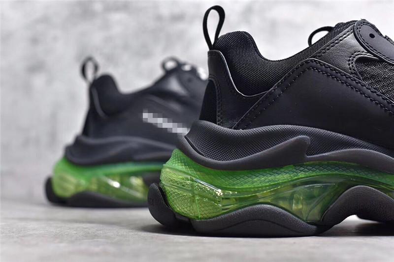 PK GOD PARIS TRIPLE S CLEAR SOLE TRAINER Black Green real materials READY TO SHIP